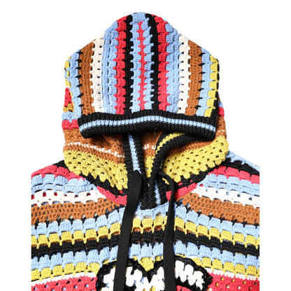 Dolce & Gabbana Multicolor Cotton Hooded Pullover Sweater