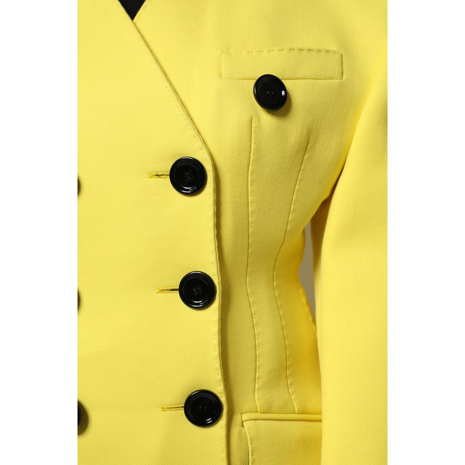 Dolce & Gabbana Yellow Double Breasted Trench Coat Jacket