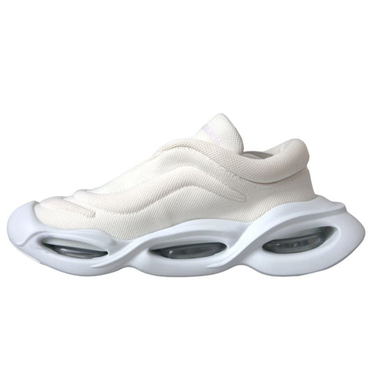 Dolce & Gabbana White Padded Fabric Wave Low Top Sneakers Women's Shoes