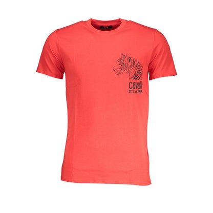 Cavalli Class Rosso Cotton Men T-Shirt
