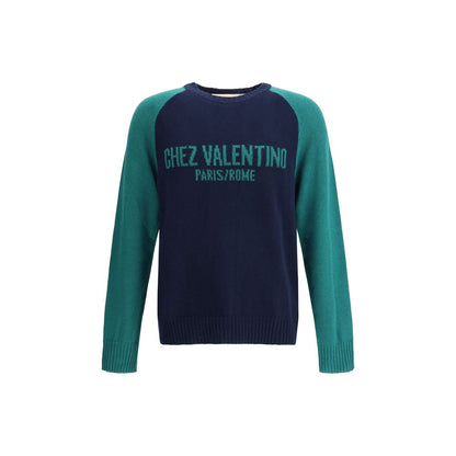 Valentino Blue Fleece Wool Sweatshirt