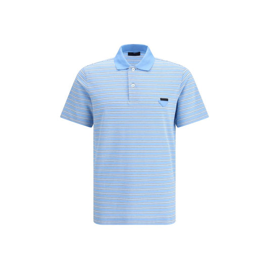 Prada Light Blue Cotton Polo Shirt