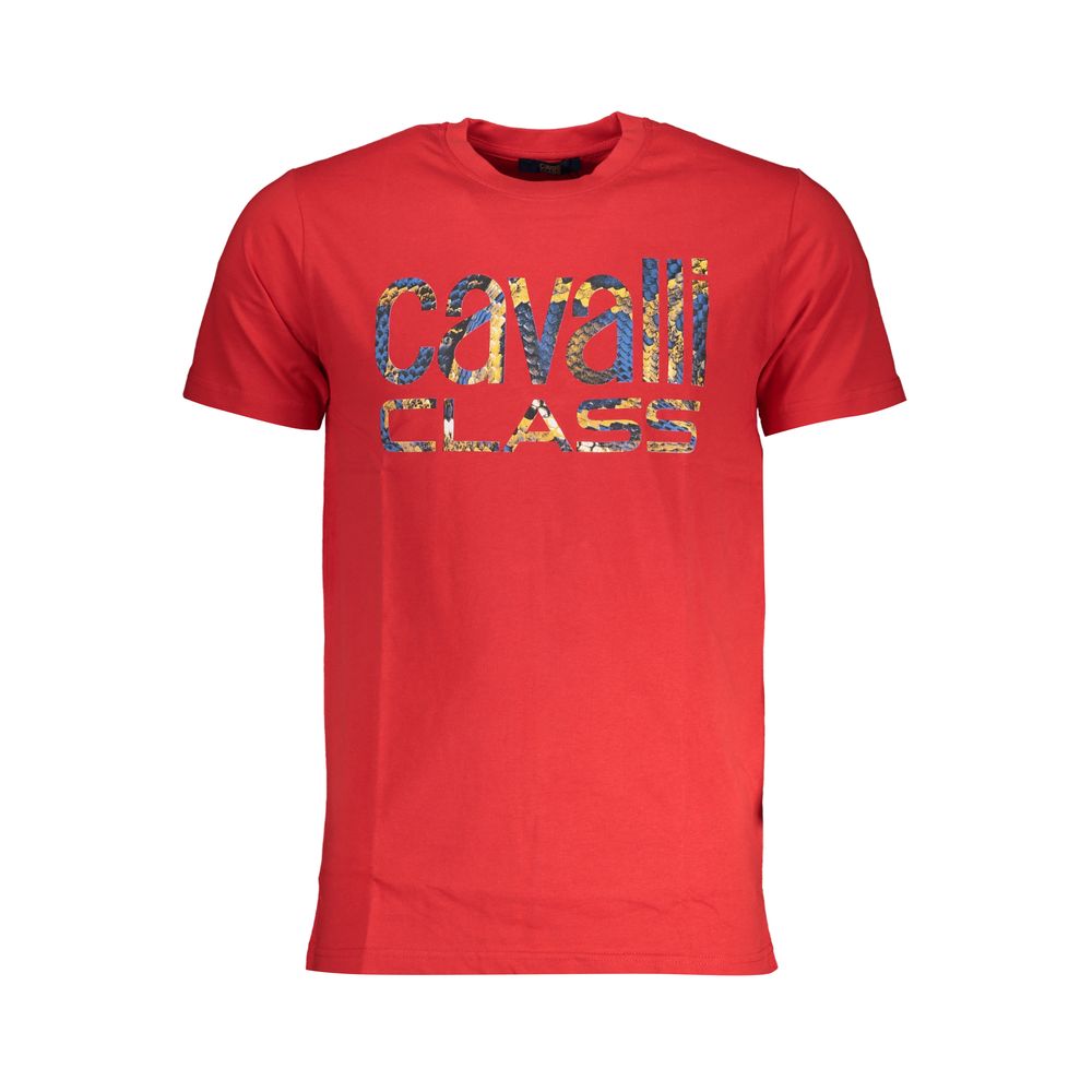 Cavalli Class Red Cotton Men T-Shirt