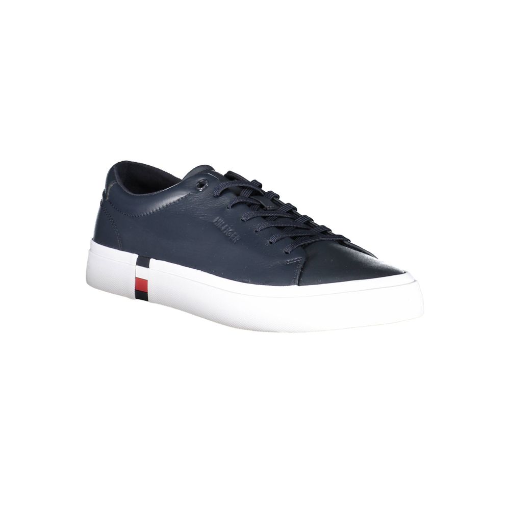 Tommy Hilfiger Blue Leather Men Sneaker 1728,67403481248,Blue,EU40/US7,EU44/US11,EU45/US12,Low Tops - Sneakers - Shoes,Men,New with tags,Shoes,Sneakers - Shoes,Tommy Hilfiger