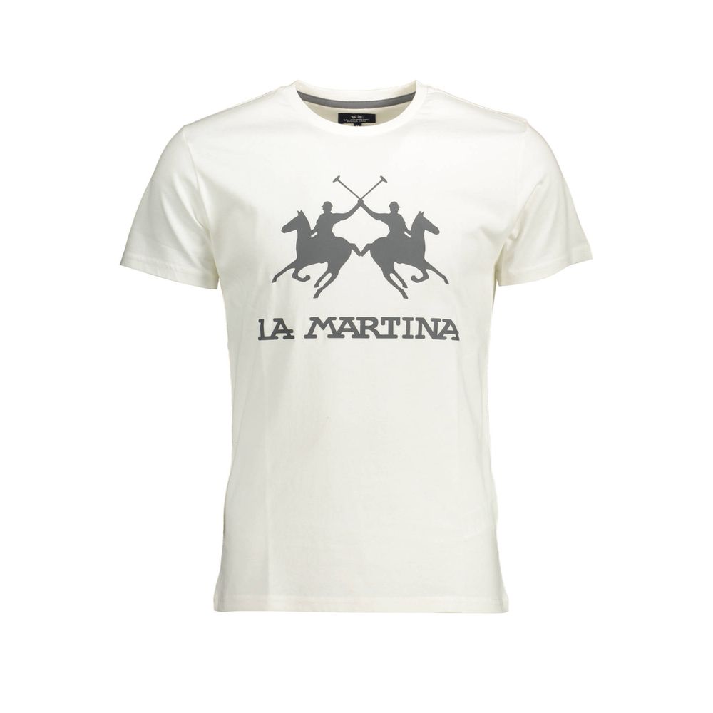La Martina Bianco Cotton Men T-Shirt