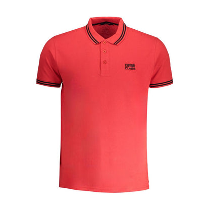 Cavalli Class Red Cotton Mens Polo Shirt