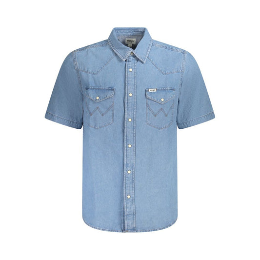 Wrangler Azzurro Cotton Men Shirt
