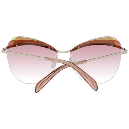 Emilio Pucci Gold Metal & Plastic Sunglasses