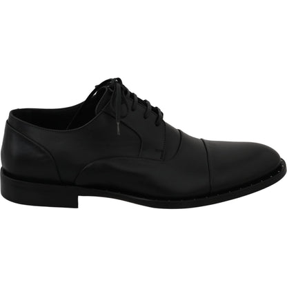 Dolce & Gabbana Black Leather Derby Formal Shoes