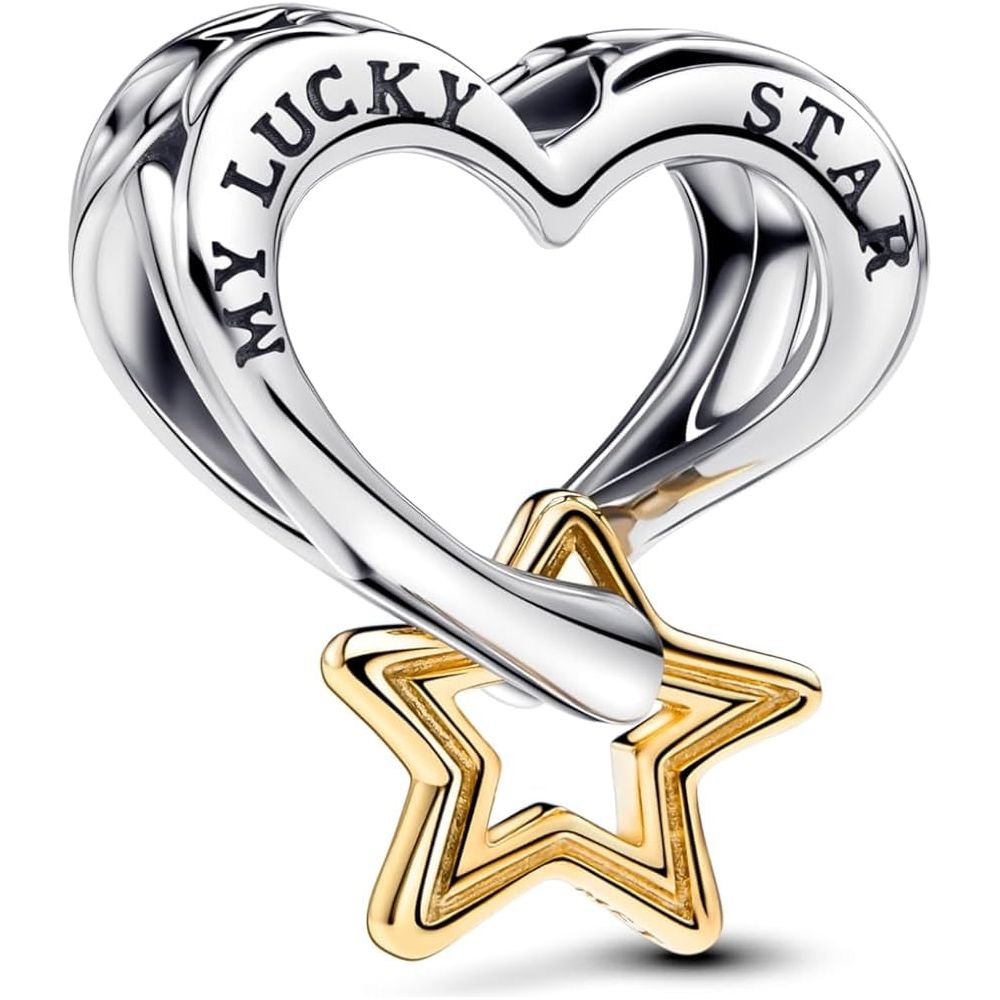 PANDORA CHARMS Mod. LUCKY STAR & HEART DESIGNER FASHION JEWELLERY PANDORA