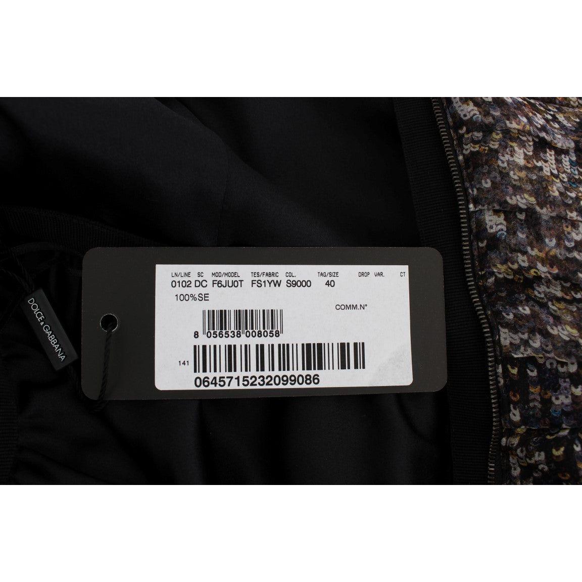 Dolce & Gabbana Dark Silk Shift Gown Full Length Dress