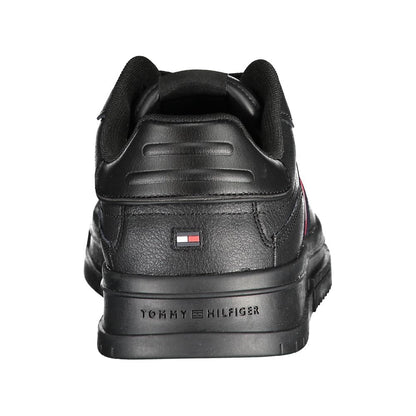 Tommy Hilfiger Black Leather Men's Sneaker