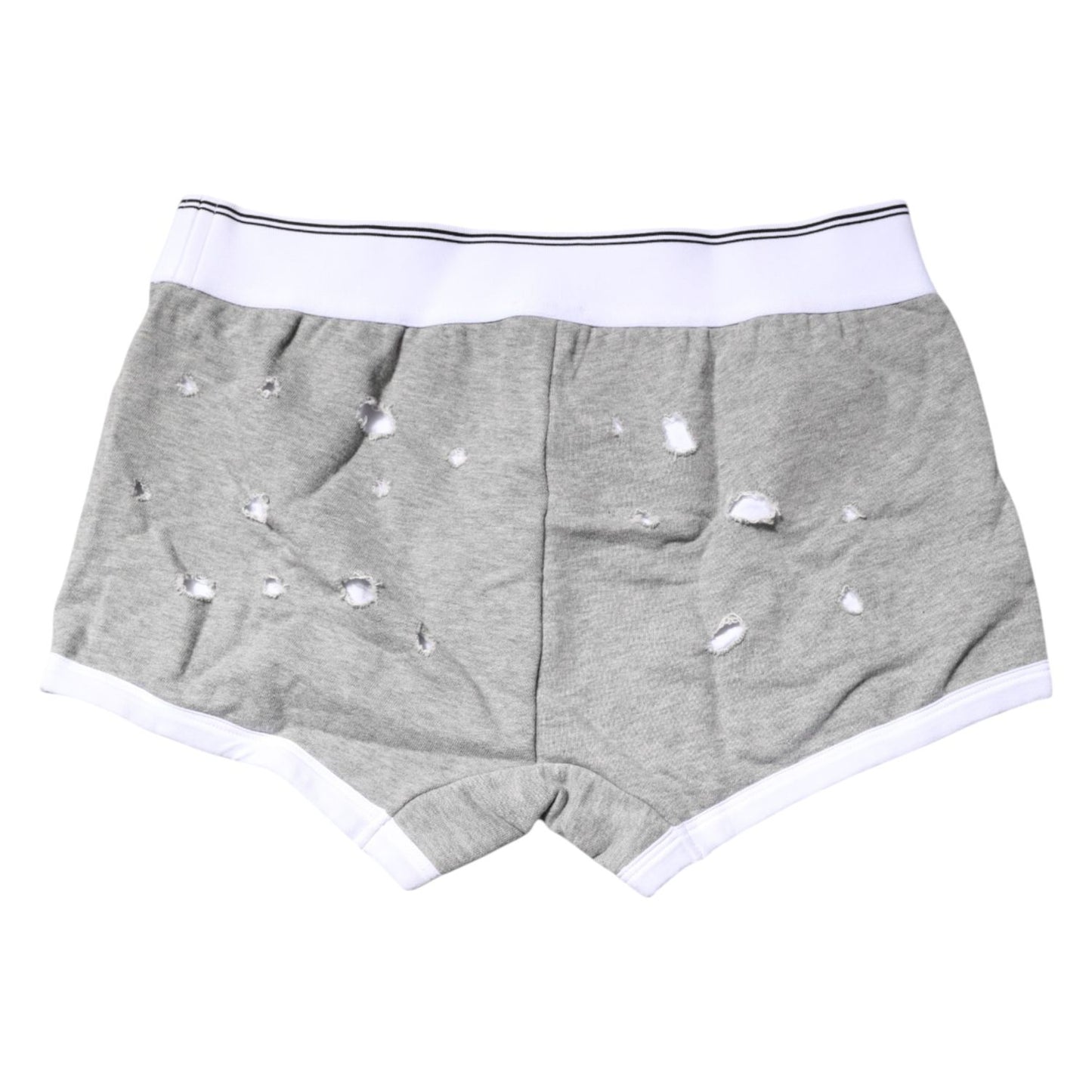 Dolce & Gabbana Gray Cotton Stretch Regular Boxer Underwear