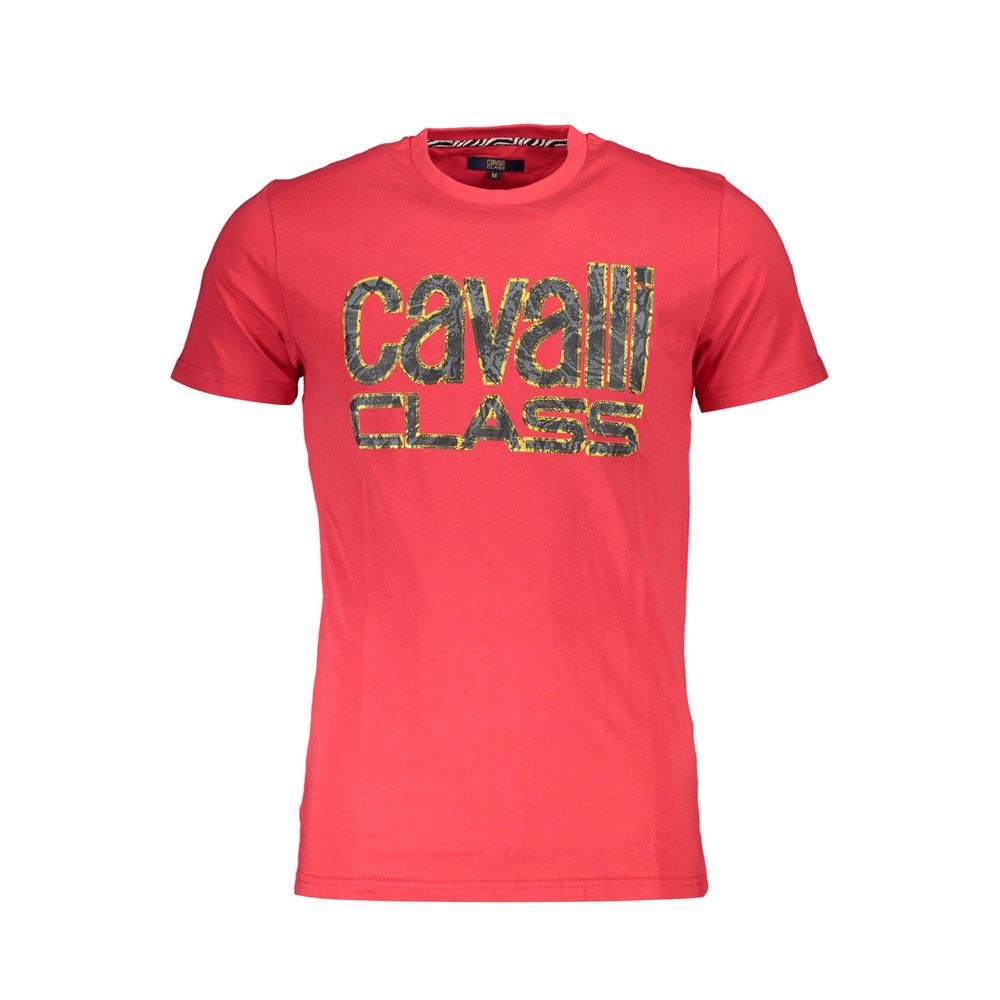 Cavalli Class Rosso Cotton Mens T-Shirt