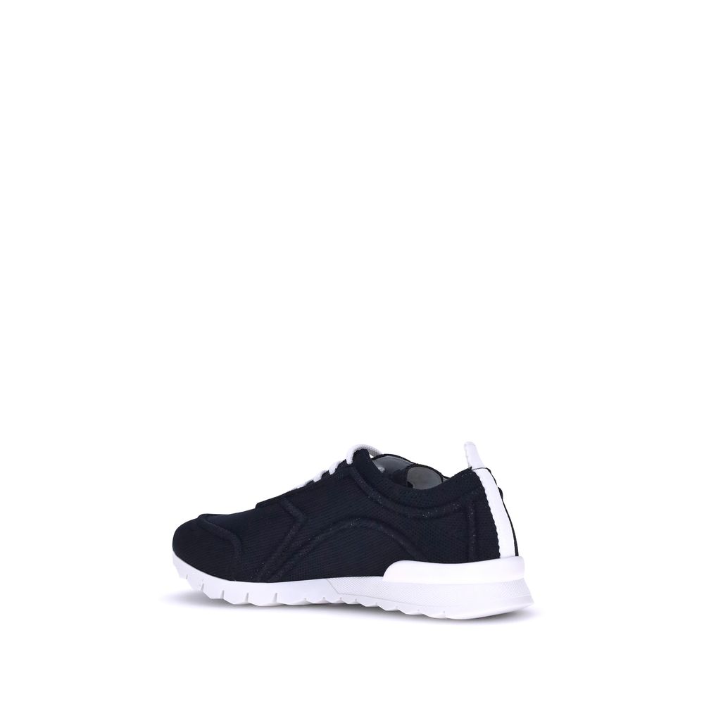Kiton Black Cotton Athletic Sneakers