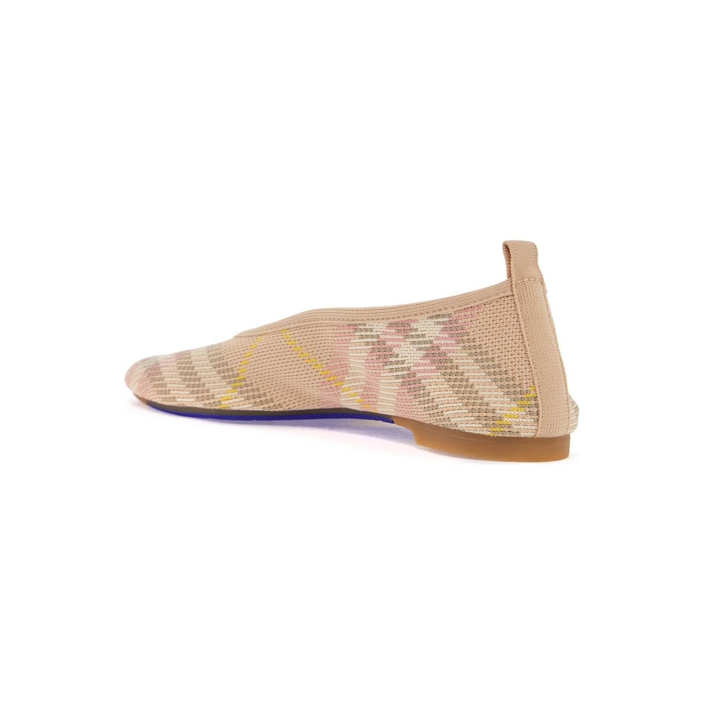 Burberry beige check knit ballerinas with rubber sole Flat Shoes Burberry