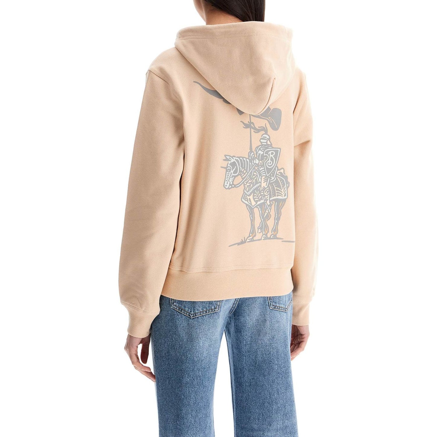 Burberry beige cotton hoodie with knight illustration Topwear Burberry