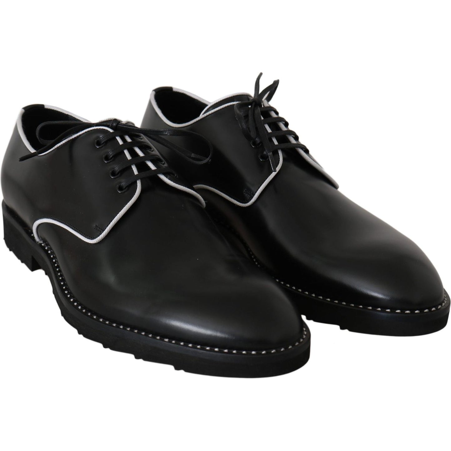 Dolce & Gabbana Elegant Black Leather Derby Dress Shoes Dolce & Gabbana