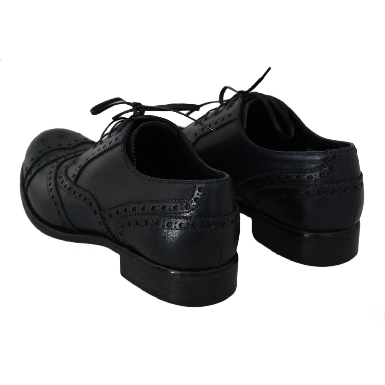 حذاء ديربي أنيق من الجلد باللون الأزرق من دولتشي آند غابانا