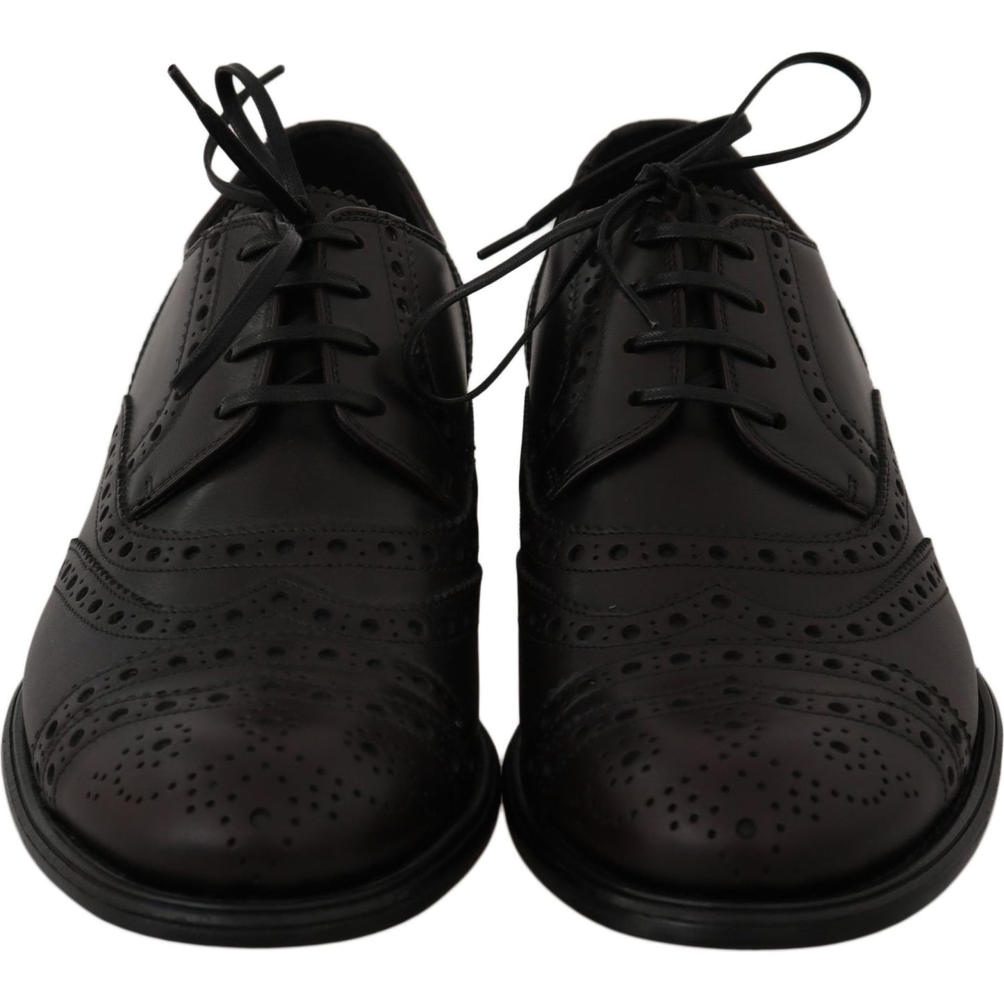 Dolce & Gabbana Black Leather Wingtip Oxford Dress Shoes