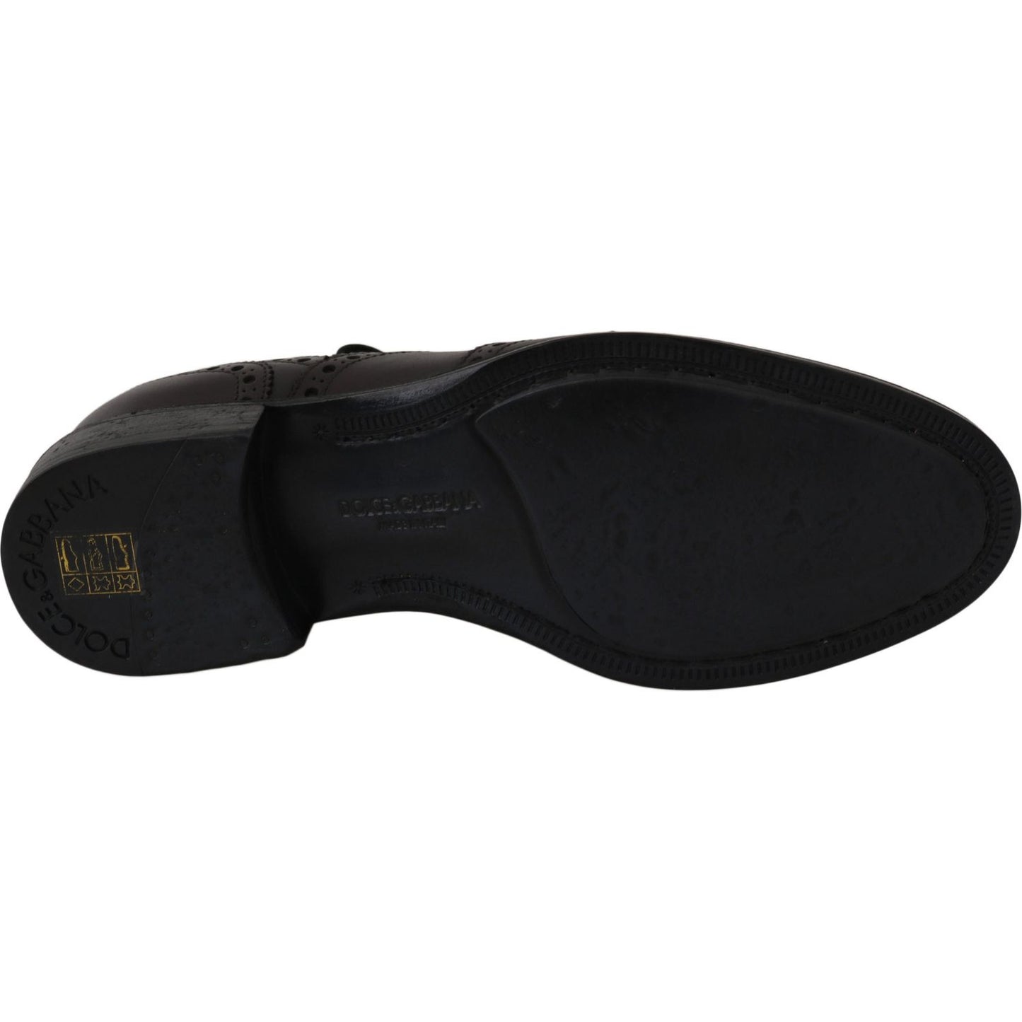 Dolce & Gabbana Black Leather Wingtip Oxford Dress Shoes