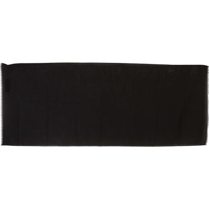 Dolce & Gabbana Dark Gray Virgin Wool Striped Pattern Wrap Scarf