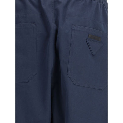 Prada Blue Cotton Casual Pants