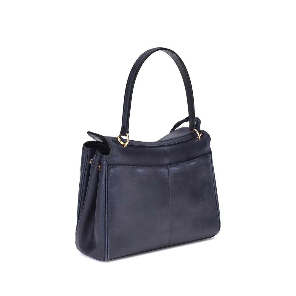 Balenciaga Blue Calf Leather Bos Taurus Shoulder Bag Balenciaga