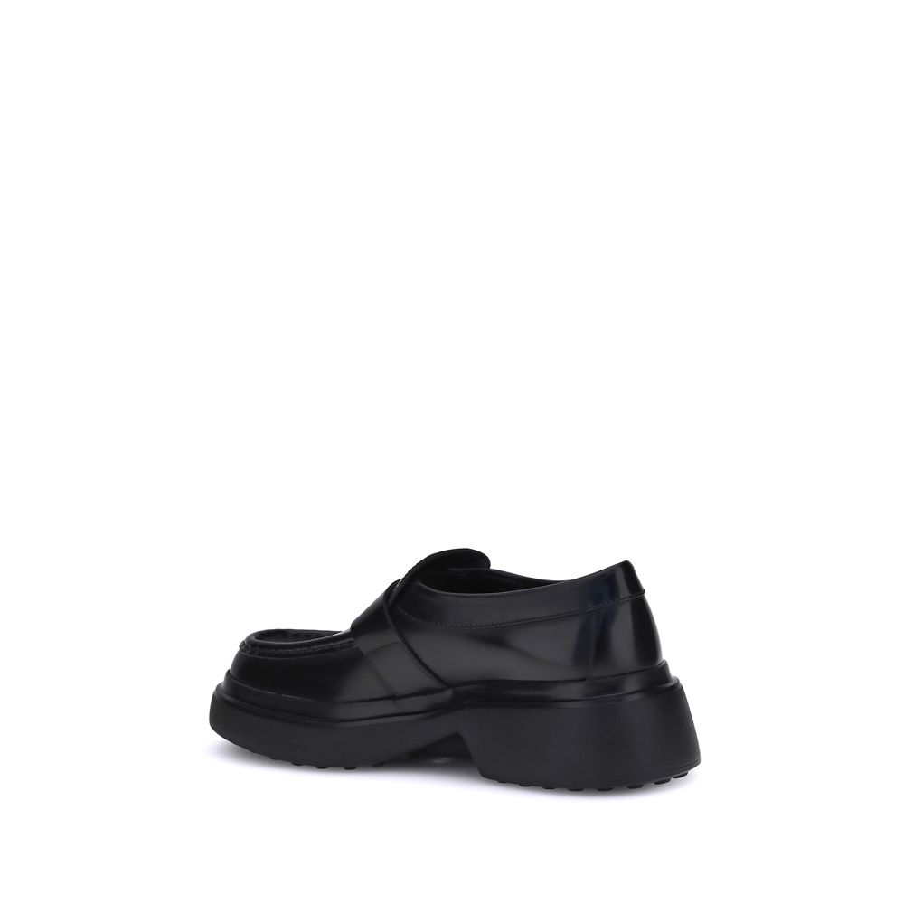 Tod's Black Rubber Platform Loafers