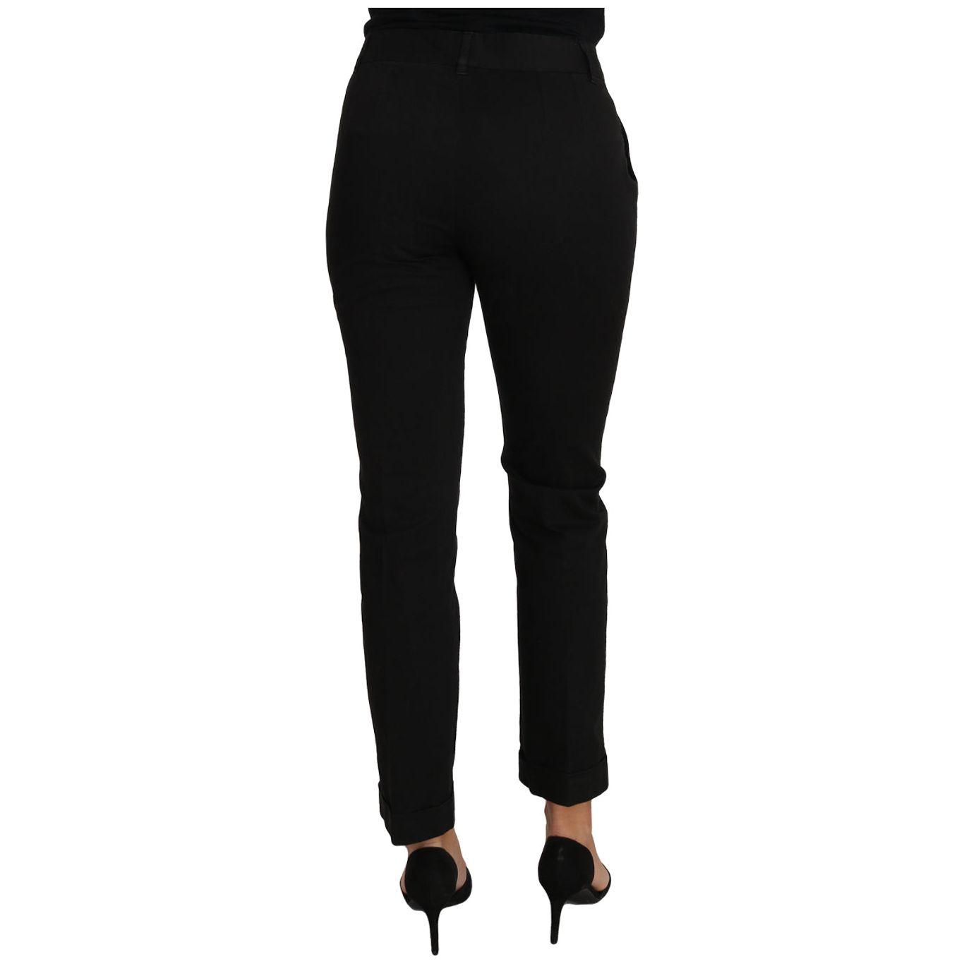 Dolce & Gabbana Elegant Black Cotton Dress Pants Dolce & Gabbana