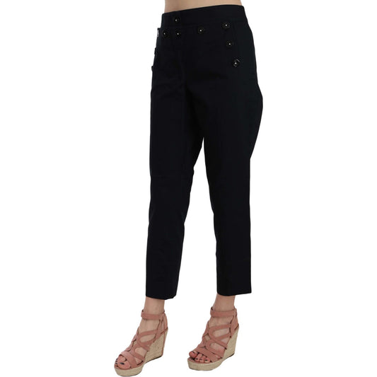 Dolce & Gabbana Chic Black Cotton Trousers Jeans & Pants Dolce & Gabbana