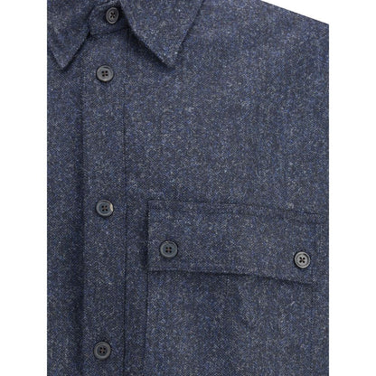 Thom Browne Blue Wool Dress Shirt
