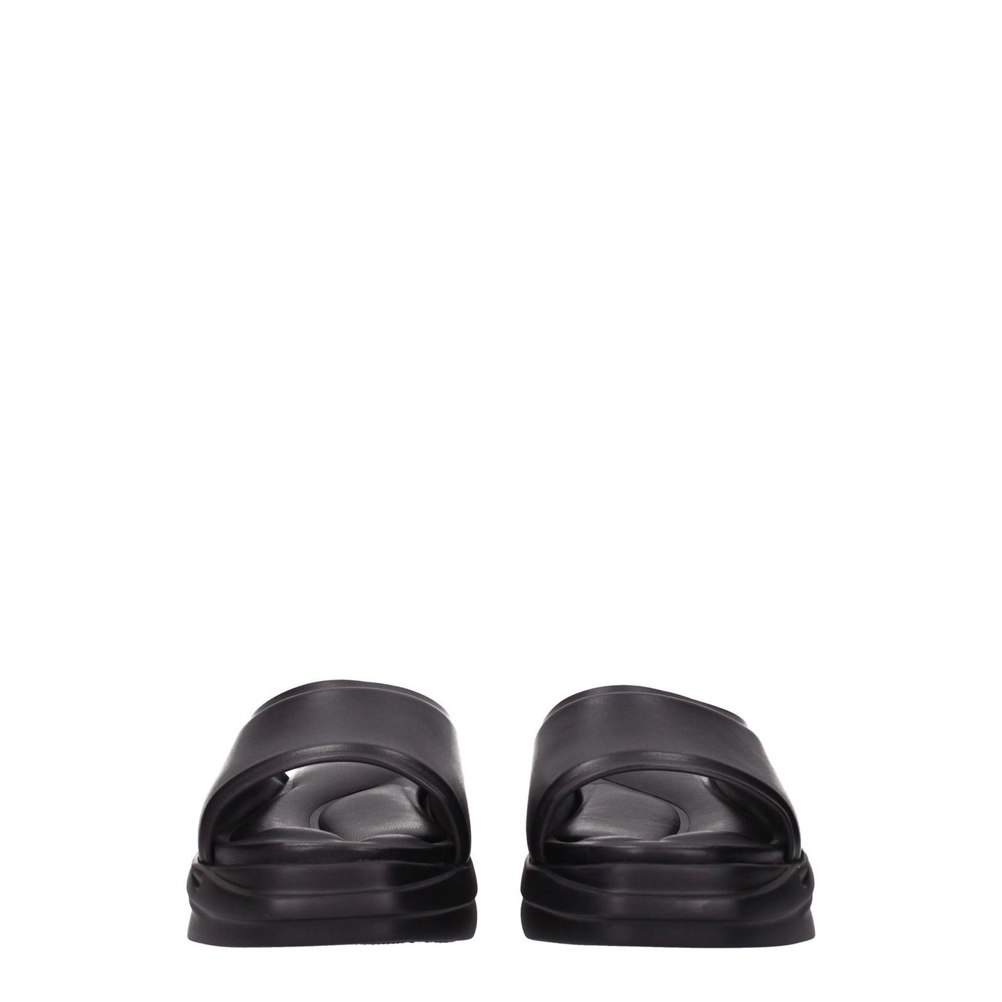 Alyx Black Leather Slippers