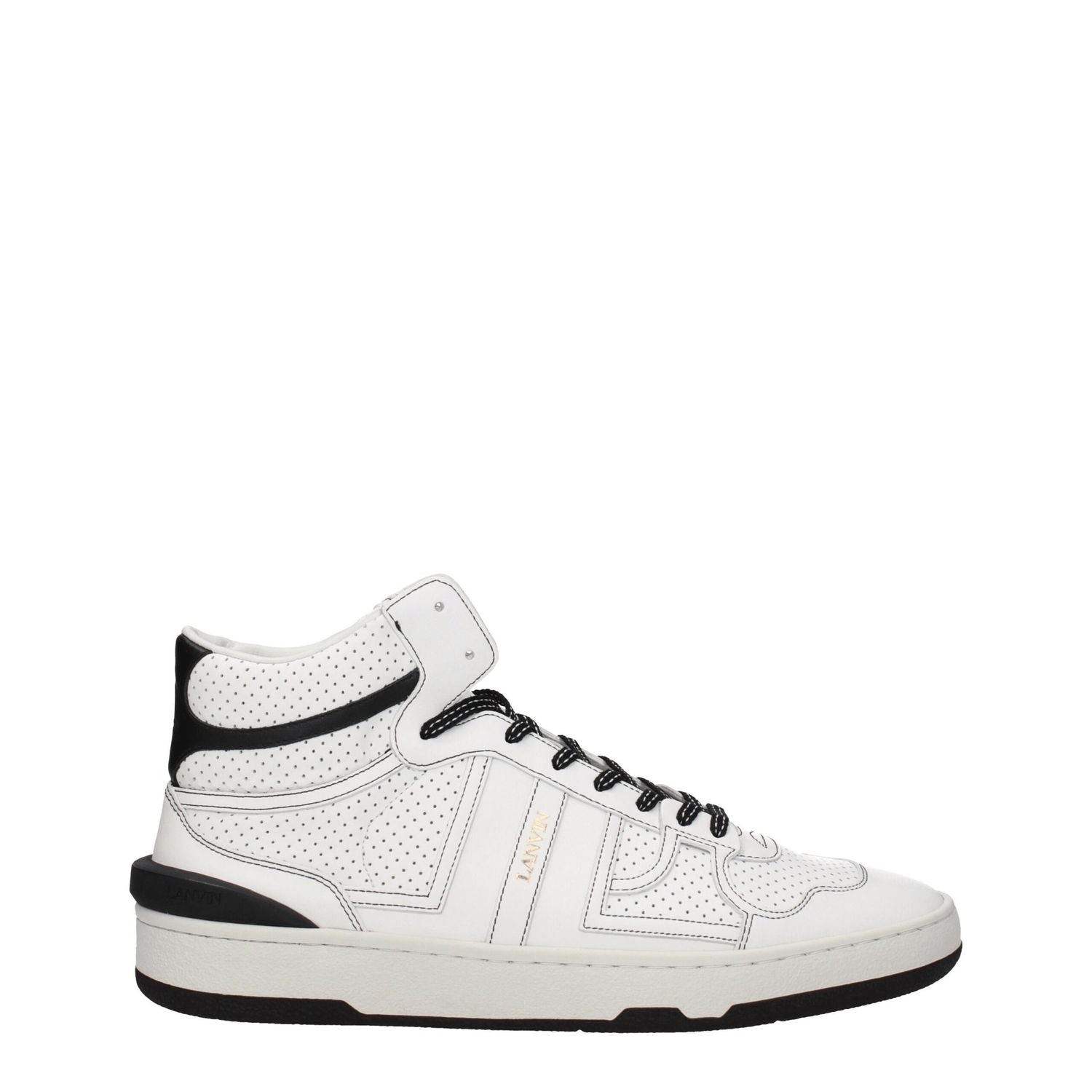 Lanvin White Leather High Top Sneakers