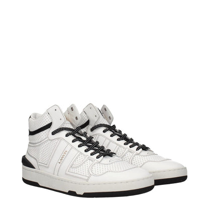 Lanvin White Leather High Top Sneakers