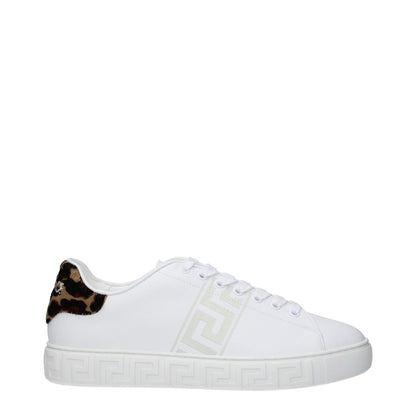 Versace White Leather Low Top Sneakers Versace