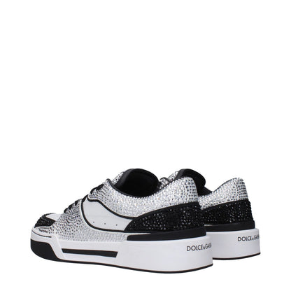 Dolce & Gabbana White Leather Low Top Sneakers