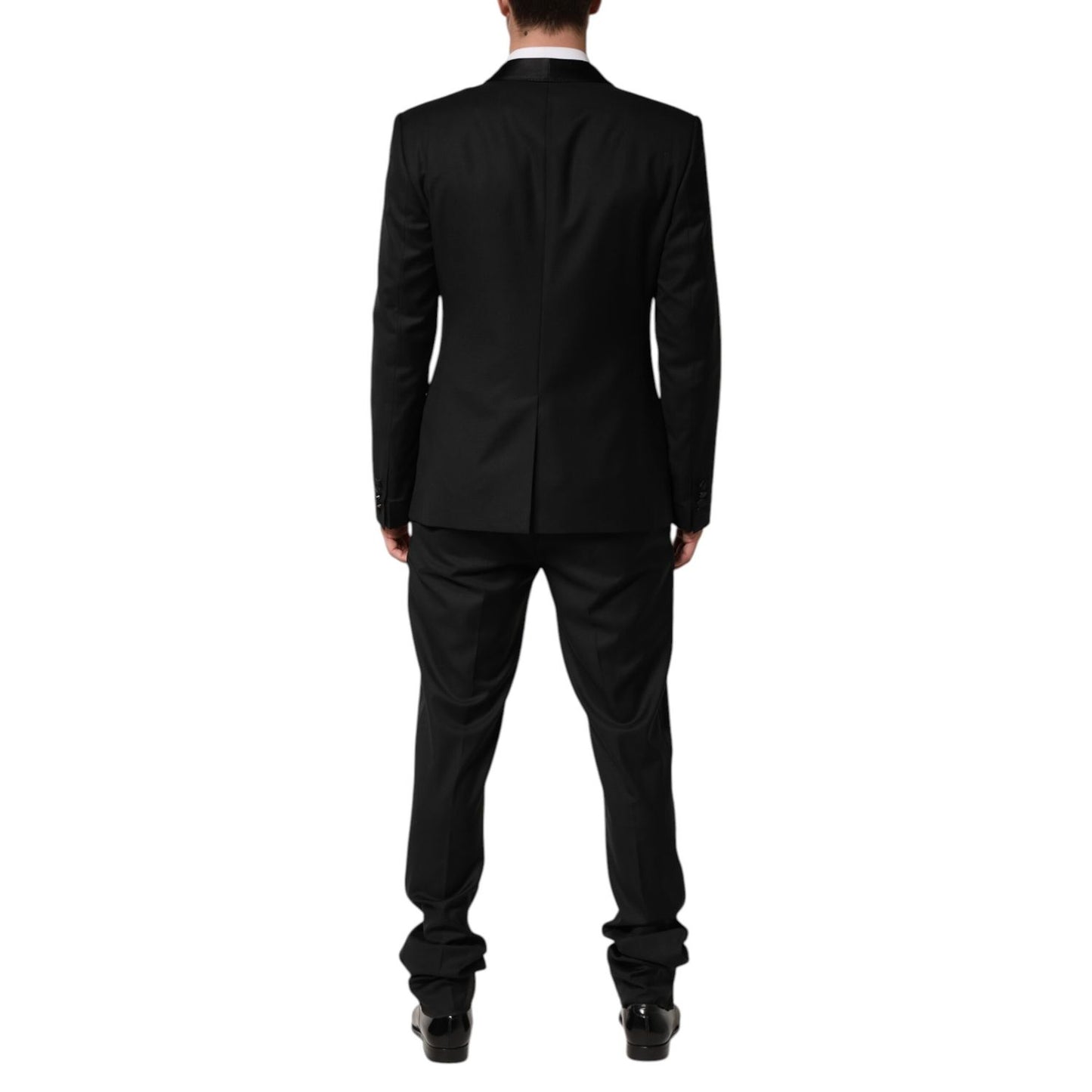 Dolce & Gabbana Black Wool Men Single Breasted 2 Piece Suit