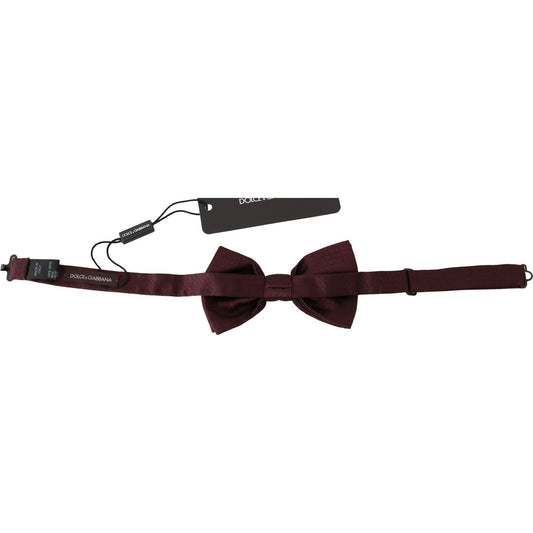 Dolce & Gabbana Elegant Maroon Silk Polka Dot Bow Tie Bow Tie Dolce & Gabbana