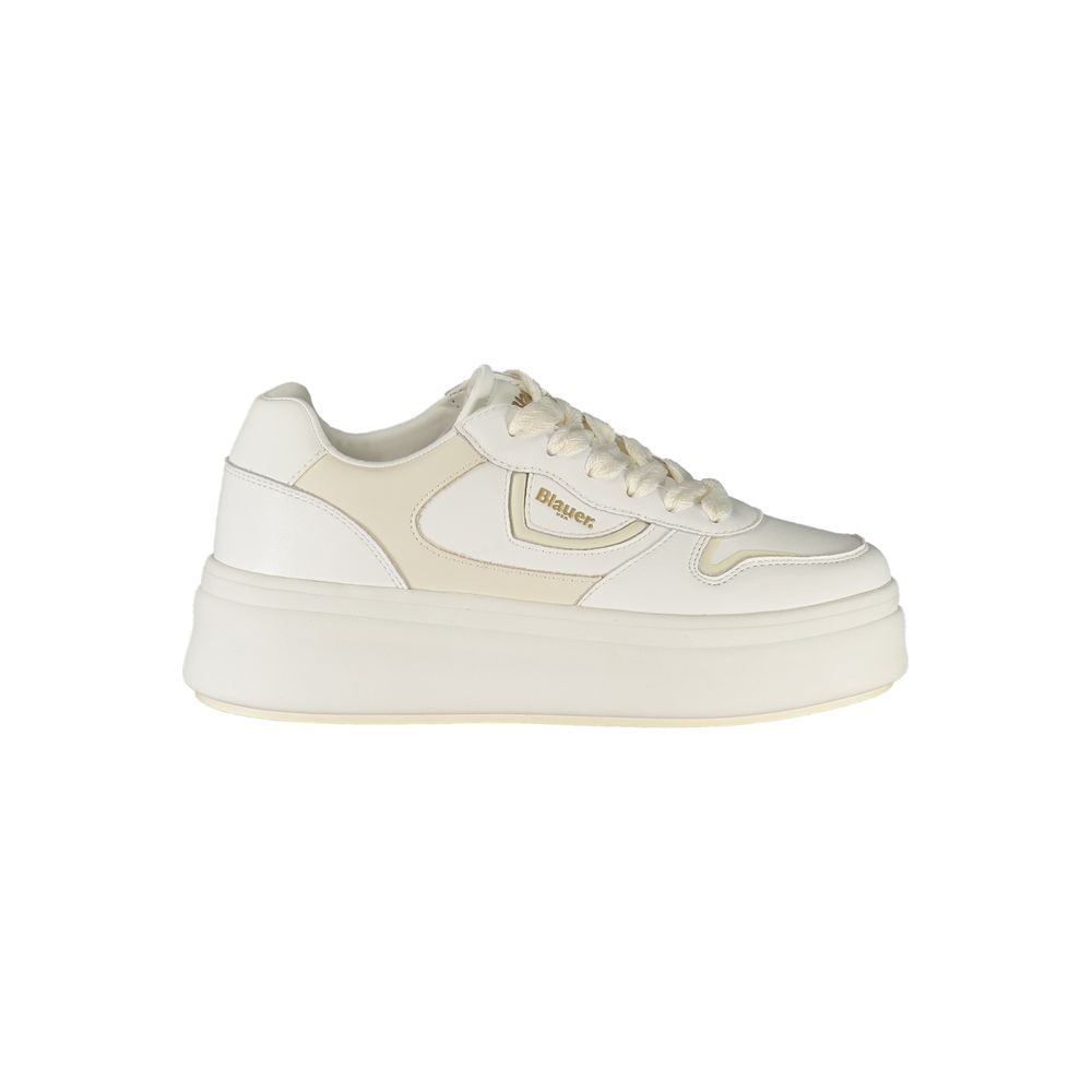 Blauer White Leather Women Sneaker