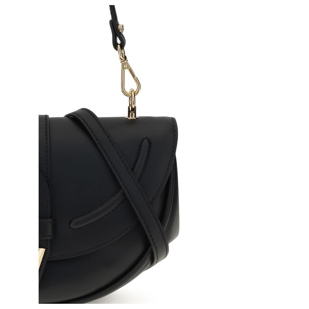 Versace Black Calf Leather Bos Taurus Shoulder Bag