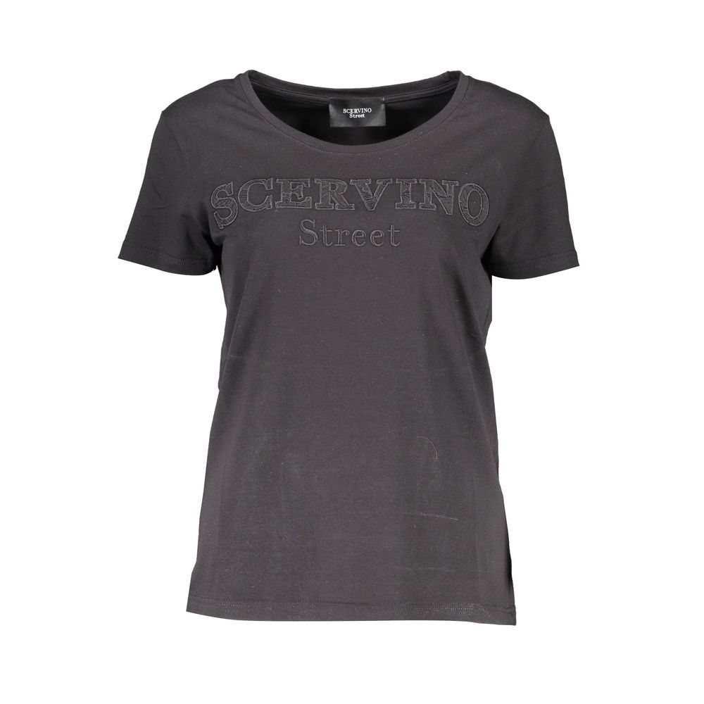 Scervino Street Black Cotton Women T-Shirt