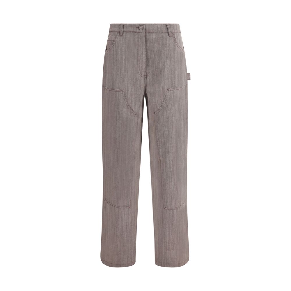 Golden Goose Brown Fleece Wool Casual Pants