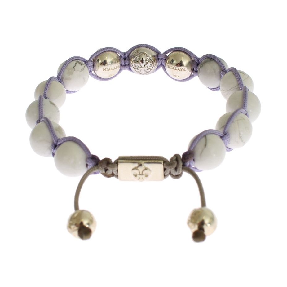 Nialaya Elegant Silver Purple CZ & Howlite Bracelet Bracelet Nialaya