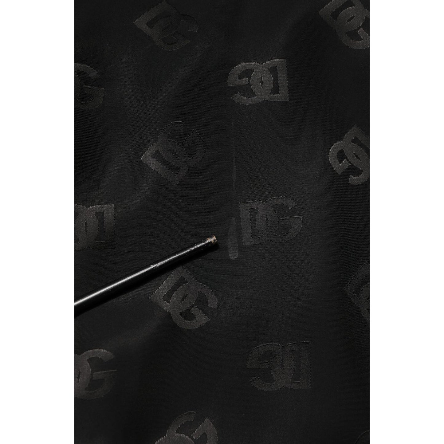 Dolce & Gabbana Black Polyester Logo Monogram Coat Jacket