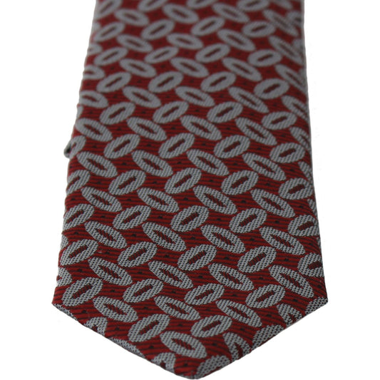 Dolce & Gabbana Elegant Red Printed Silk Neck Tie Necktie Dolce & Gabbana