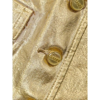 Ganni Gold Cotton Sleveless Jacket