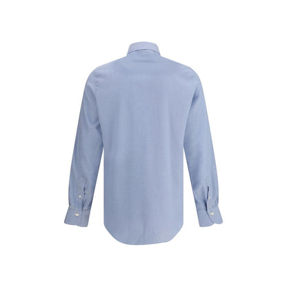 Finamore Light Blue Cotton Dress Shirt