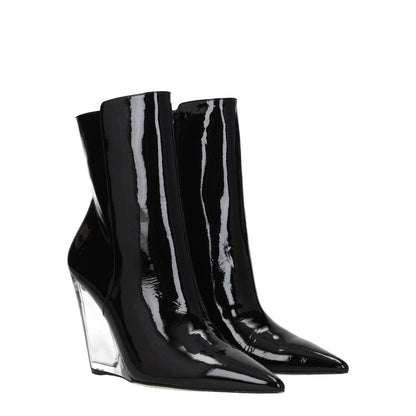 Stuart Weitzman Black Leather Ankle Boots