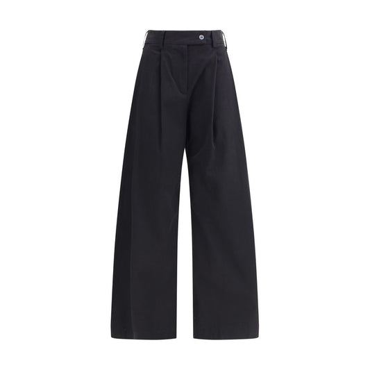 Ella Black Cotton Casual Pants